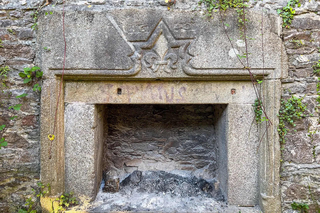 Crafted natural stone fireplace