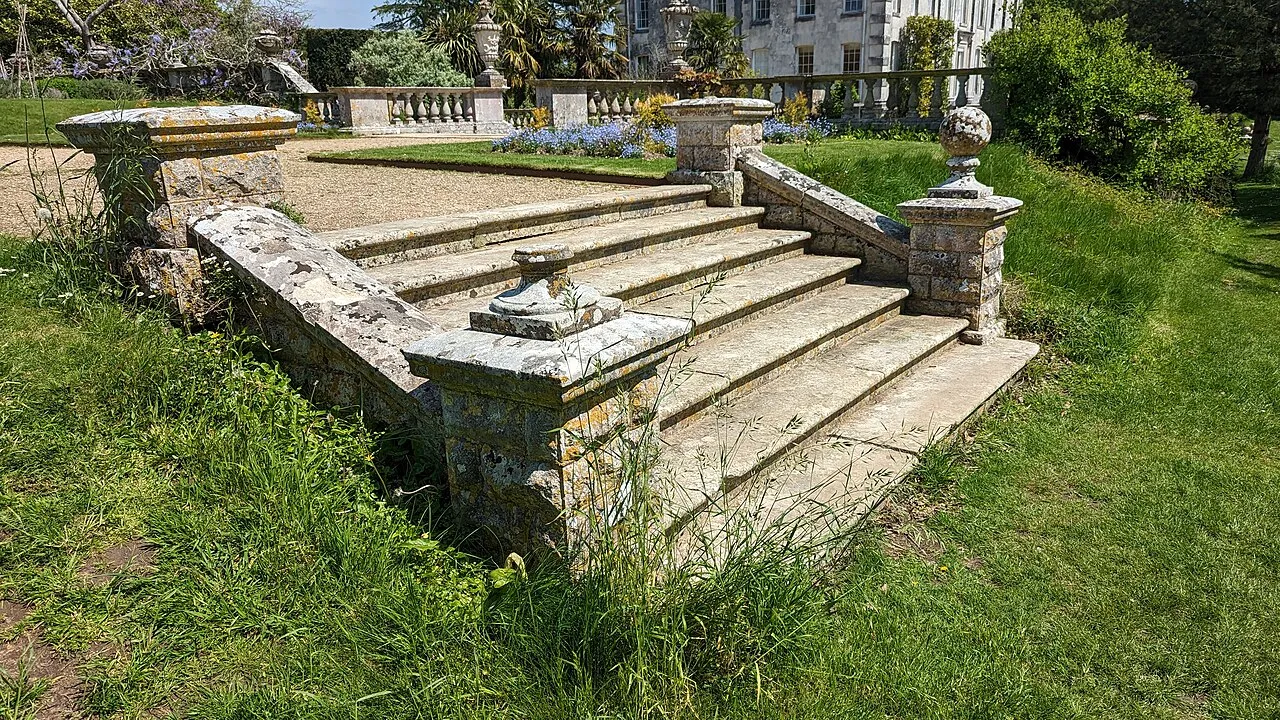 Historic stone steps and landing
